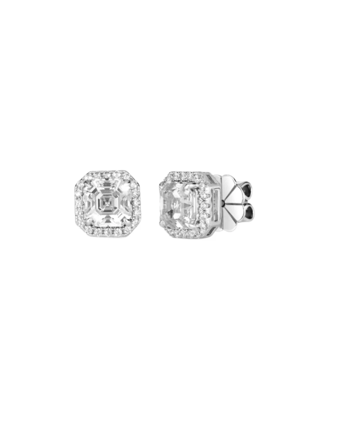 Bethenny Asscher Studs in White Crystalline