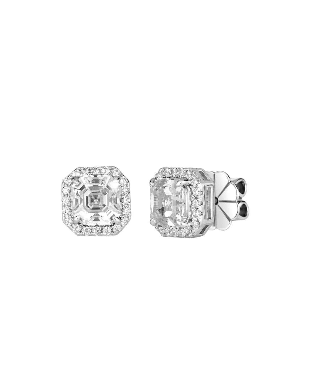 Bethenny Asscher Studs In White Crystalline
