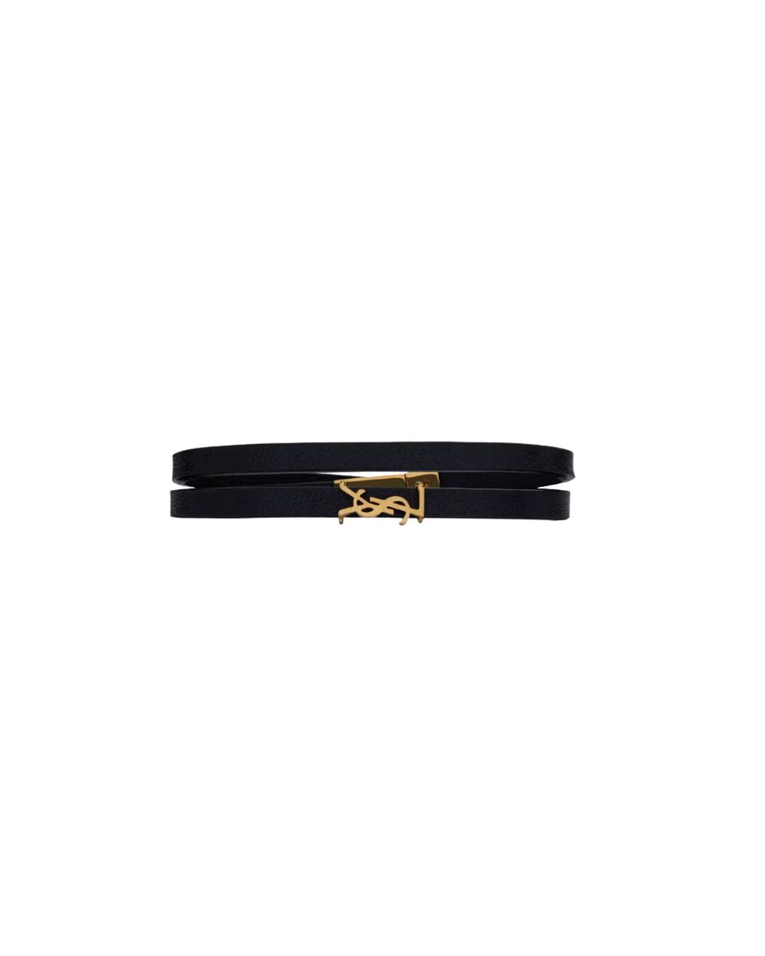 Cassandre Double Wrap Bracelet in Leather and Metal