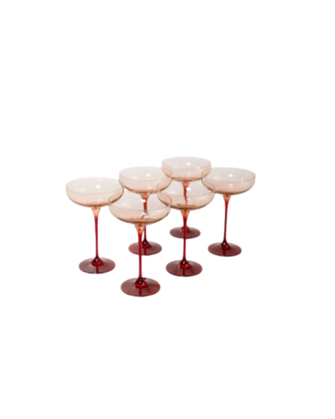 Colored Champagne Coupe Set of 6