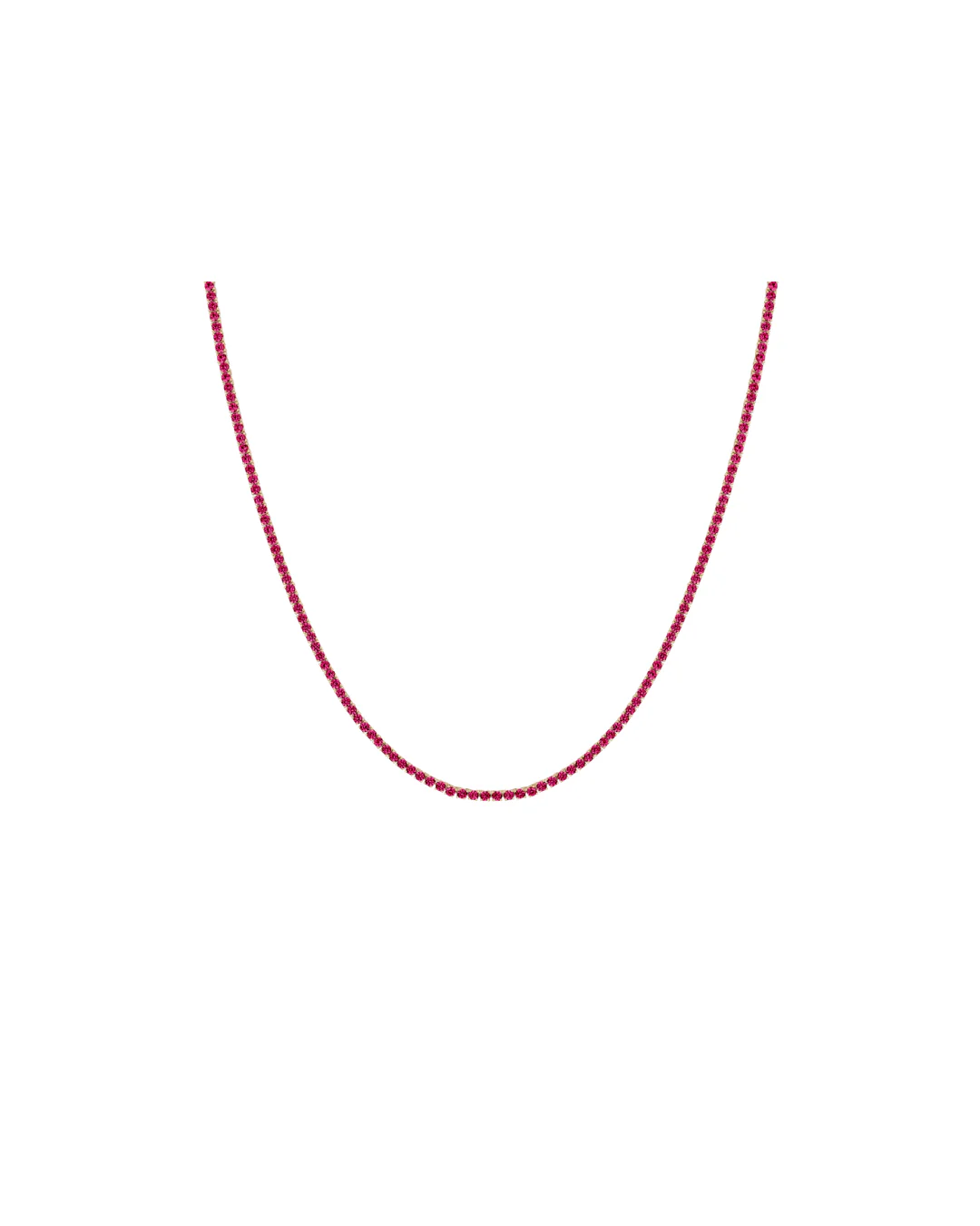 Lab Grown Red Ruby Tennis Necklace