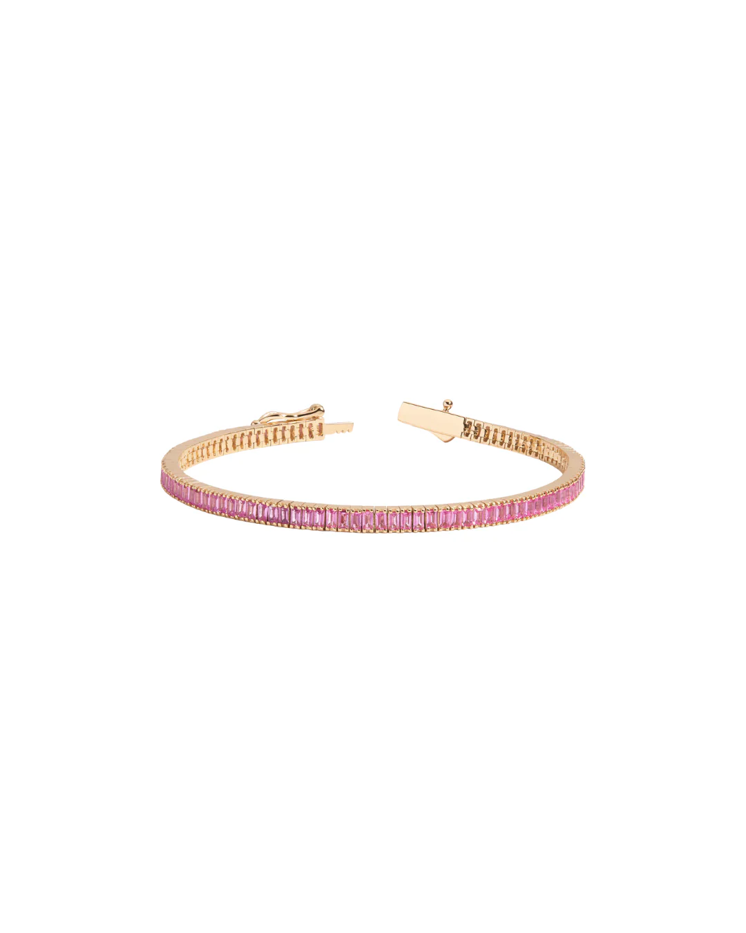 Lab Grown Sapphire Baguette Tennis Bracelet
