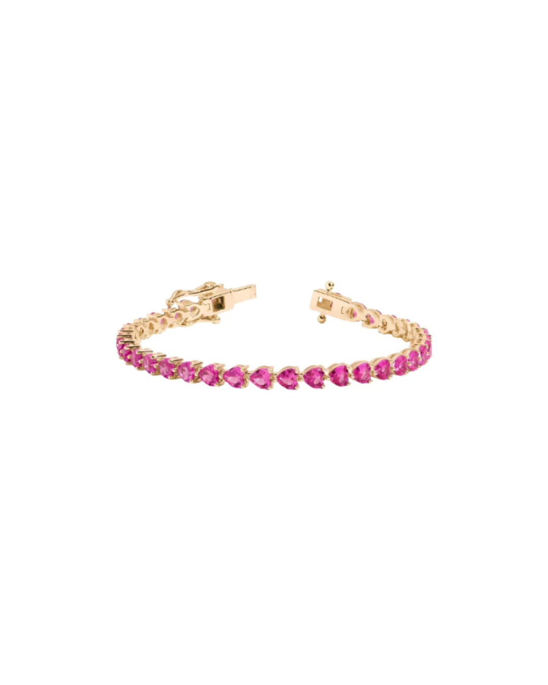 Lab Grown Sapphire Heart Tennis Bracelet