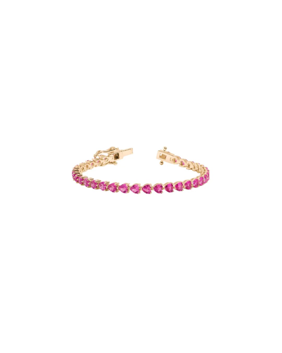Lab Grown Sapphire Heart Tennis Bracelet