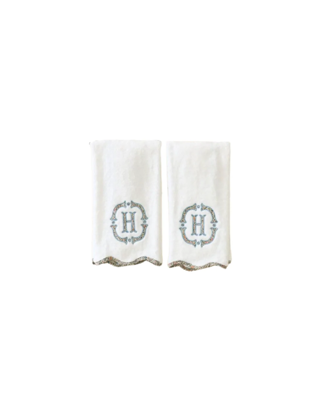 Scallop Hand Towels piped with Liberty London