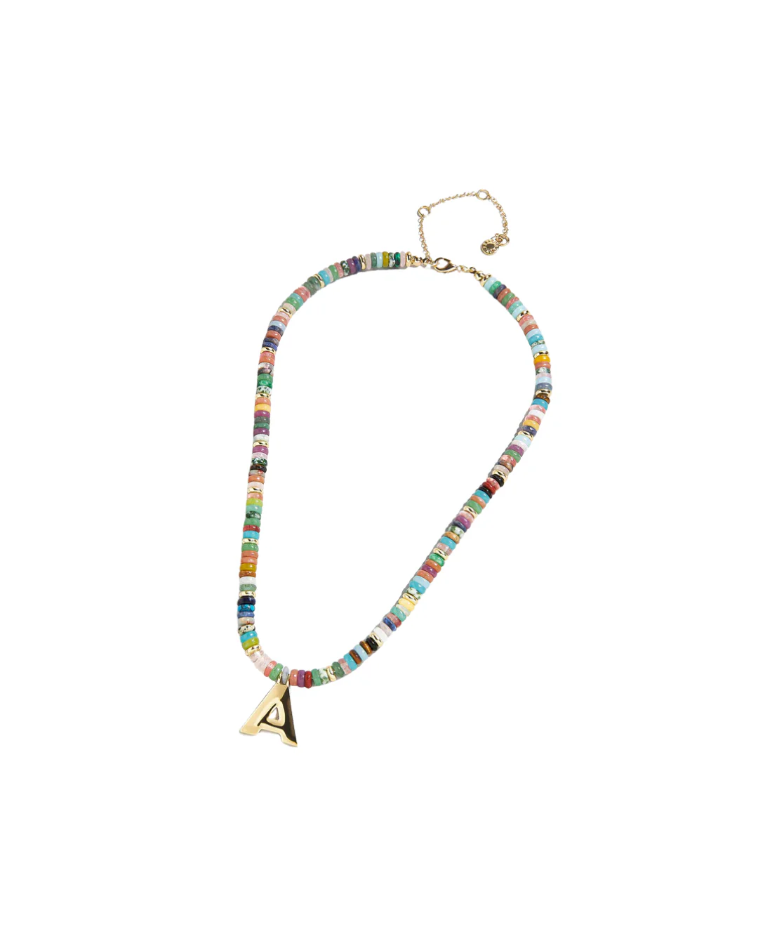 Semi-Precious Block Initial Necklace