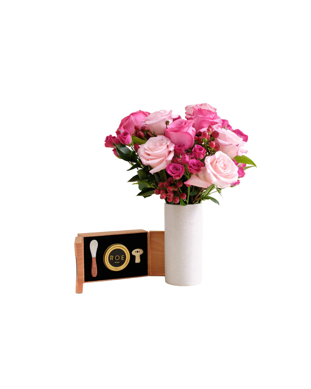 The Ultimate Indulgence Bouquet & Roe Gift Set