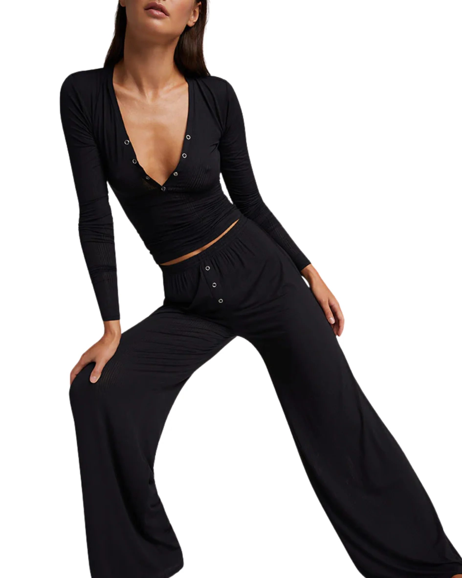Whipped Track Pant and Top in Black